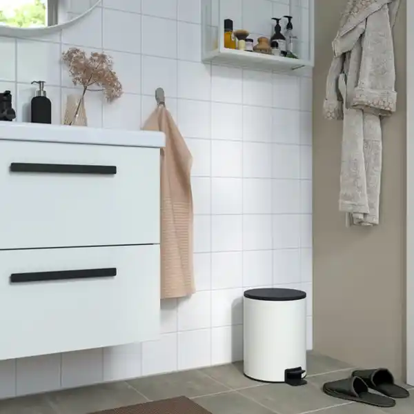Bild 3 von TURRIDNING Treteimer, weiß/anthrazit, 9 l