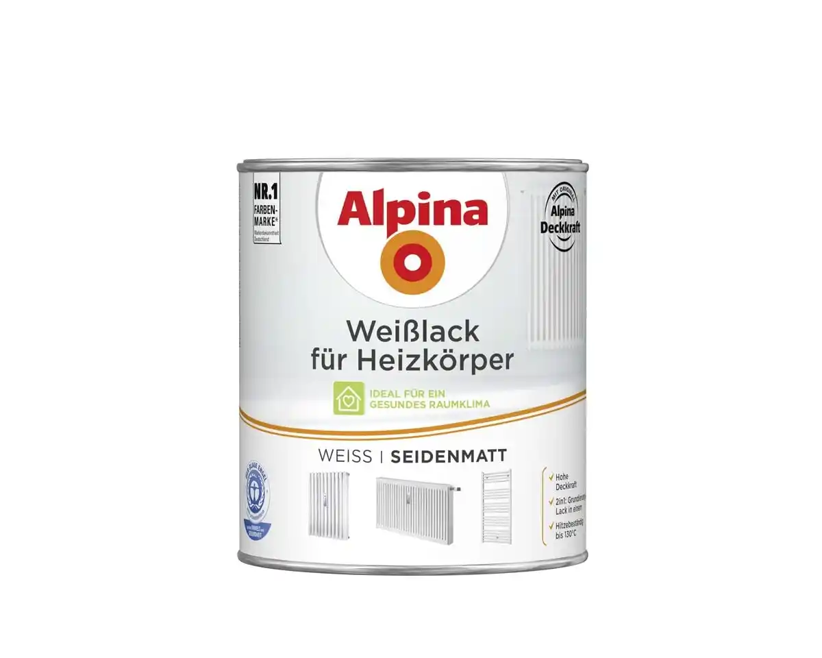 Bild 1 von Alpina Heizkörperlack 750 ml weiß seidenmatt