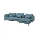 Bild 3 von SÖDERHAMN 4er-Bettsofa, mit Récamiere/Fridtuna dunkel graublau