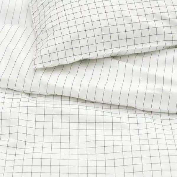 Bild 3 von DOFTAKLEJA Bettwäsche-Set, 2-teilig, weiß/anthrazit, 140x200/80x80 cm