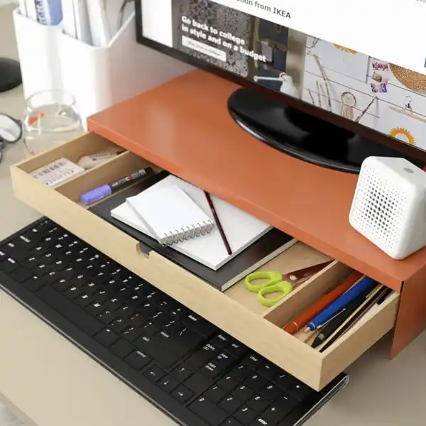 Bild 3 von ELLOVEN Monitorerhöhung mit Schublade, leuchtend orange