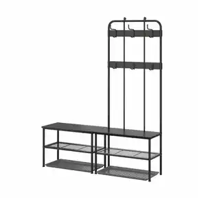 NIPÅSEN / BAGGMUCK Flur-Set, 4-tlg., schwarz/grau