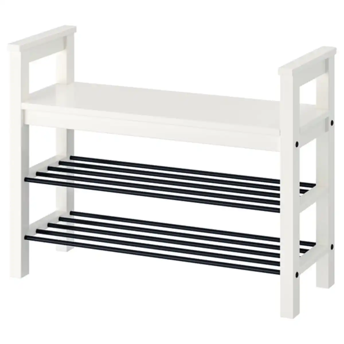 Bild 1 von HEMNES Bank mit Schuhablage, weiß, 85x32x65 cm