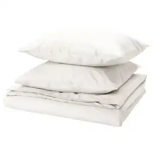 PILTANDVINGE Bettwäsche-Set, 3-teilig, weiß, 240x220/80x80 cm