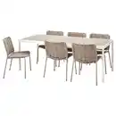 Bild 1 von SEGERÖN / TEGELÖN Tisch und 6 Stühle, für draußen weiß/beige/beige