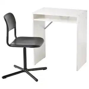 TORALD / SMÄLLEN Schreibtisch und Stuhl, weiß/schwarz