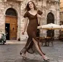 Bild 1 von Damen-Kleid mit V-Ausschnitt