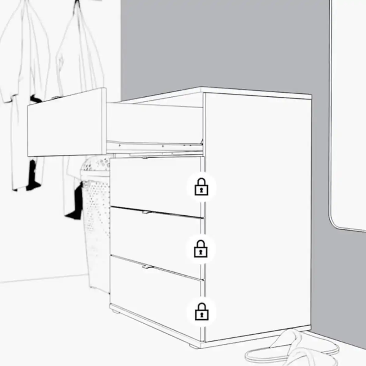 Bild 2 von KILBERGET Kommode mit 6 Schubladen, weiß, 144x78 cm