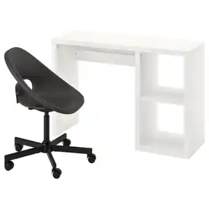 KALLAX / ELDBERGET Schreibtisch und Stuhl, weiß/dunkelgrau schwarz