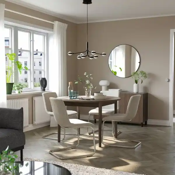 Bild 3 von SKANSNÄS / LUSTEBO Tisch und 4 Stühle, braun Buche/Viarp beige/braun, 115/170 cm