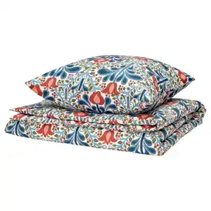 SÄTERVIDE Bettwäsche-Set, 2-teilig, bunt/Blumenmuster, 140x200/80x80 cm