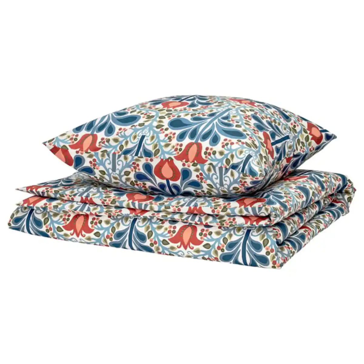 Bild 1 von SÄTERVIDE Bettwäsche-Set, 2-teilig, bunt/Blumenmuster, 140x200/80x80 cm