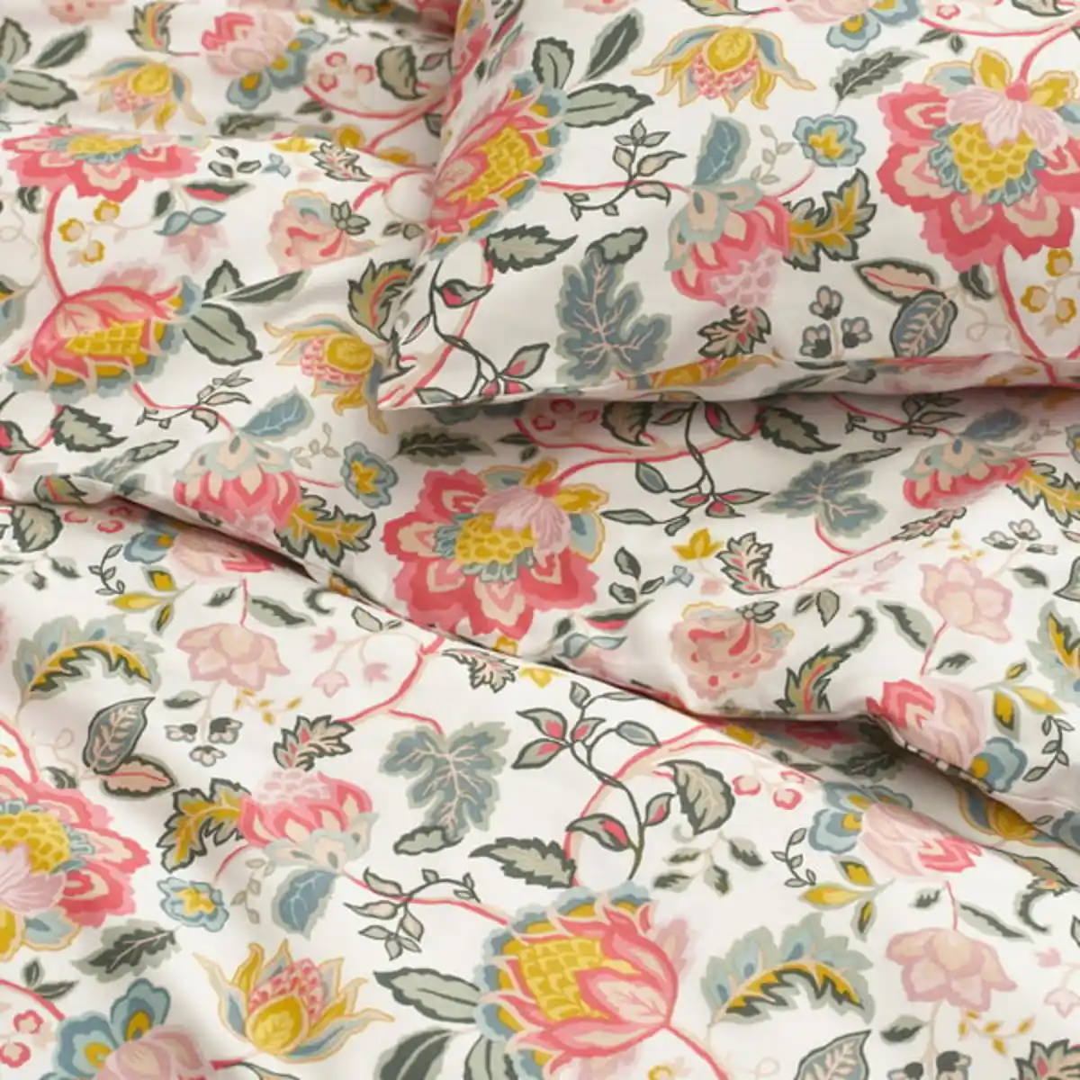 Bild 2 von DAGGSALVIA Bettwäsche-Set, 3-teilig, bunt/Blumenmuster, 240x220/80x80 cm