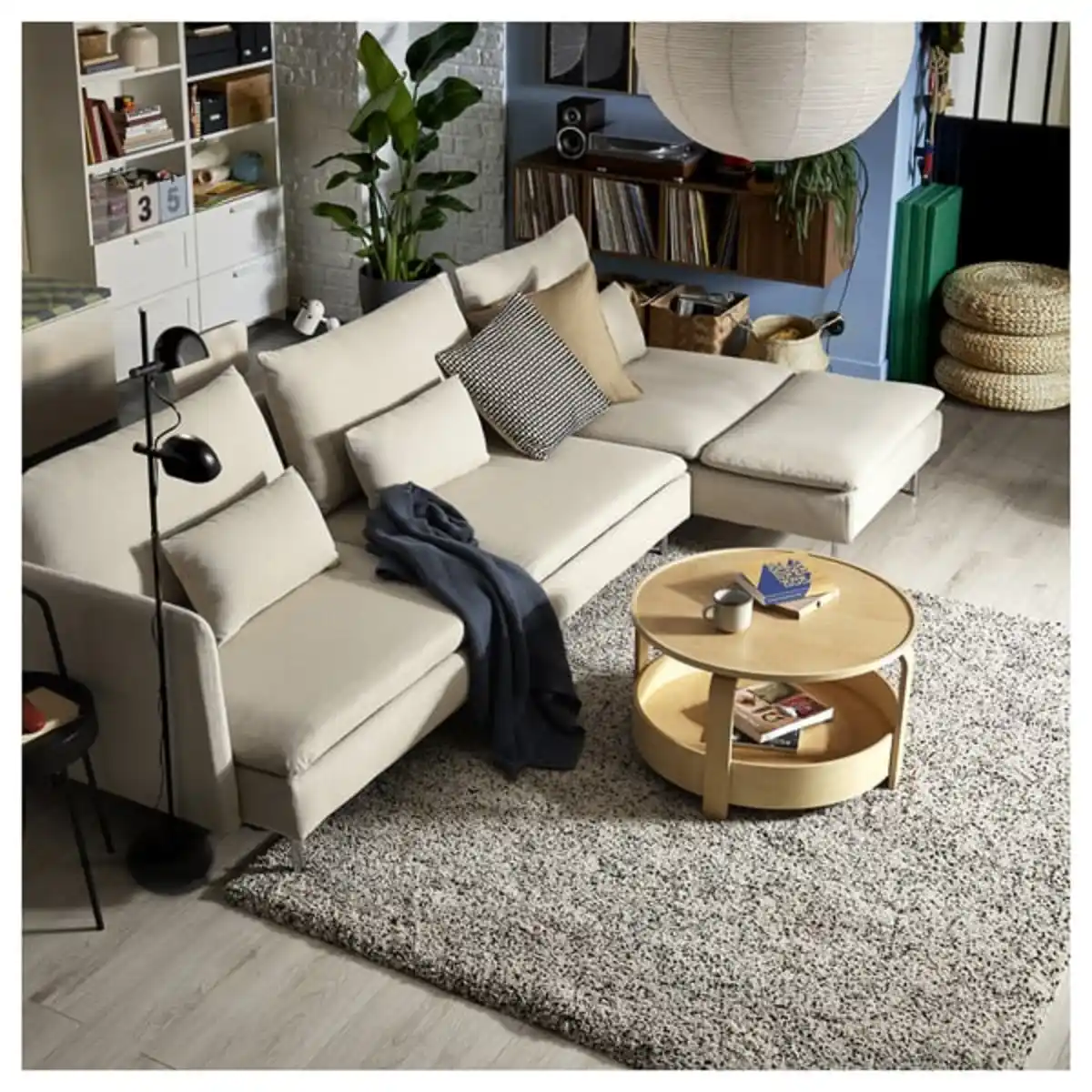 Bild 4 von SÖDERHAMN 4er-Bettsofa, mit Récamiere/Fridtuna dunkel graublau
