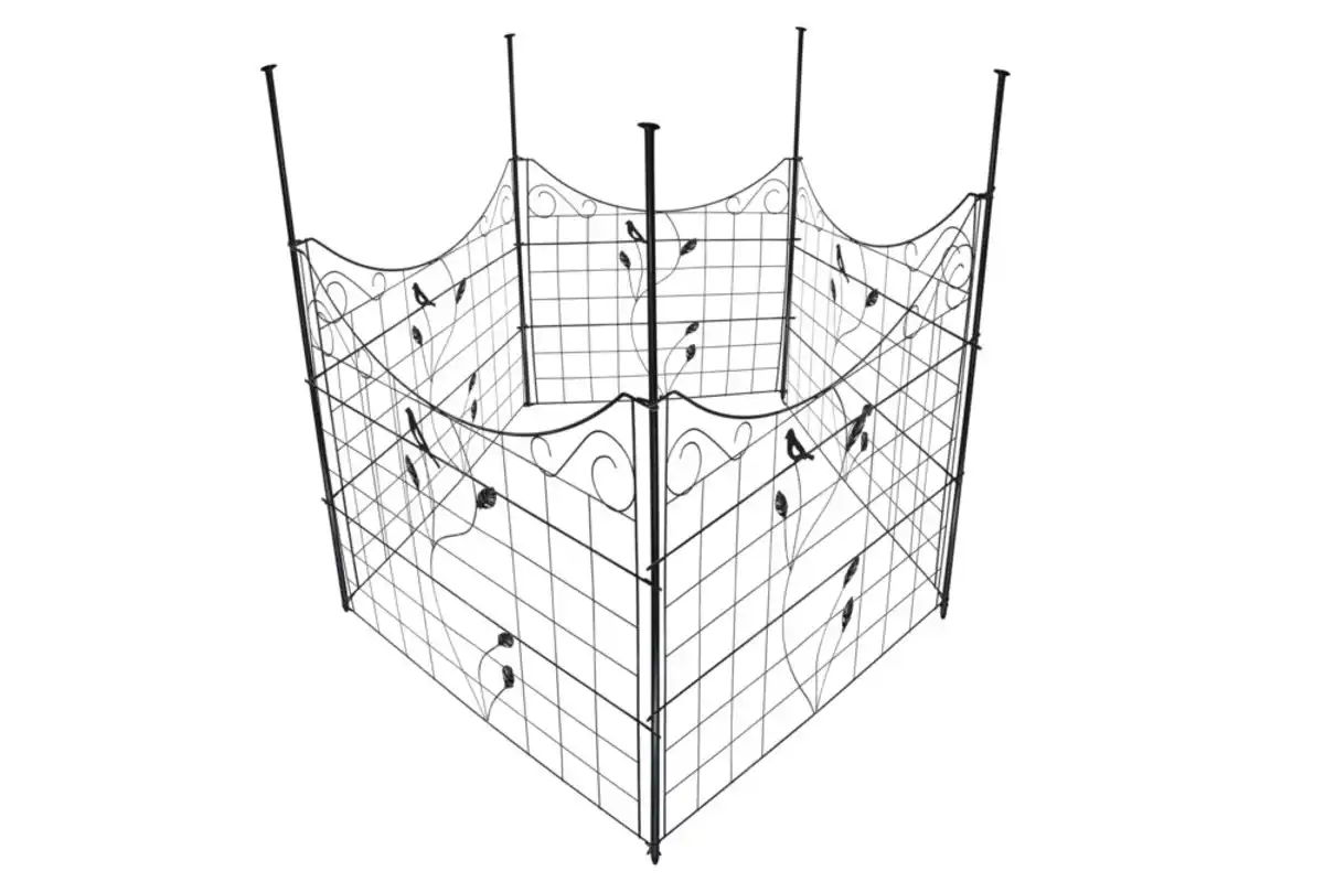 Bild 1 von Metall-Gartenzaun, M8, pulverbeschichtet, ca. 77 x 64 cm - Anthrazit