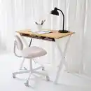 Bild 2 von BOLLPOJKE / BLECKBERGET Schreibtisch und Stuhl, weiß/orangebraun