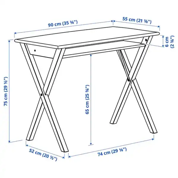 Bild 3 von BOLLPOJKE / BLECKBERGET Schreibtisch und Stuhl, weiß/orangebraun