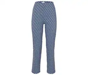 Stretchhose, blau-weißer Alloverprint