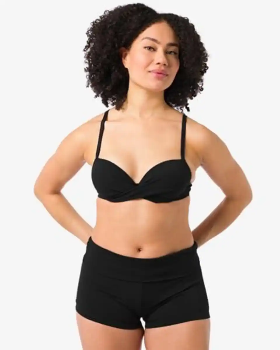 Bild 1 von Damen Bikinishorts mit Umschlagbund schwarz