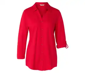 Piqué-Jerseybluse, rot