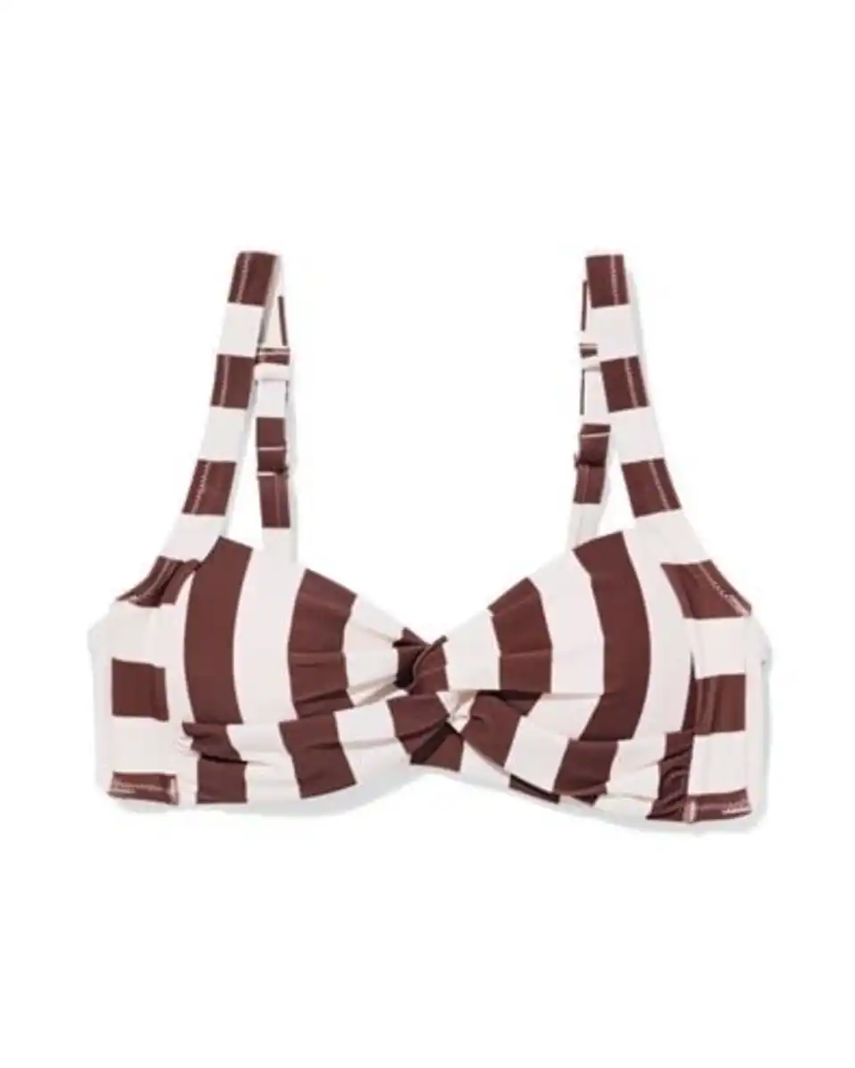 Bild 2 von Damen-Bikinioberteil Anette mit Blockstreifen braun
