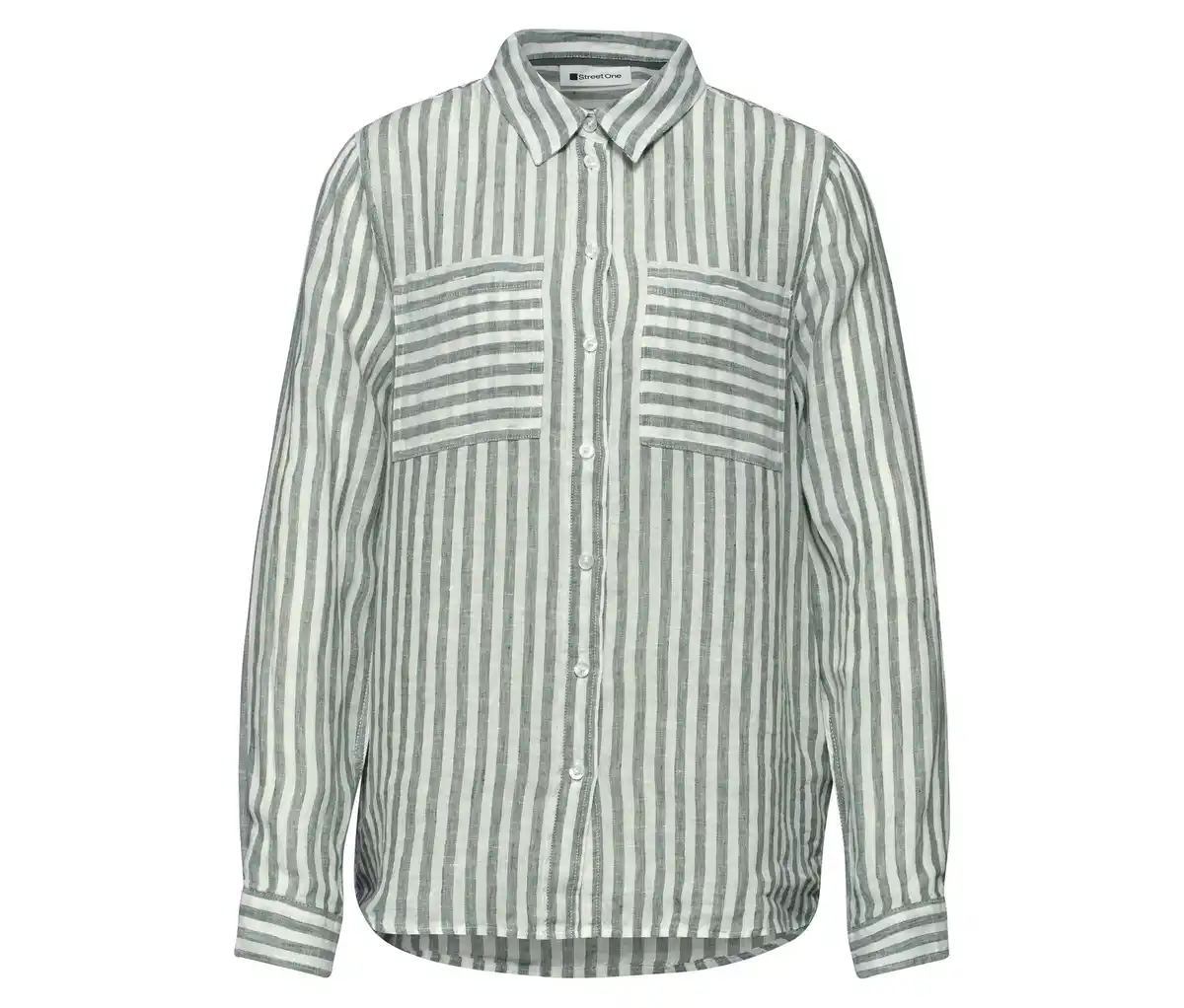 Bild 1 von Street One Hemdbluse, grün-weiß gestreift