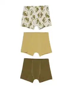 Kinder-Boxershorts – 3 Stück olivgrün