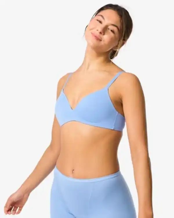 Bild 2 von Vorgeformter bügelloser BH Mikrofaser blau
