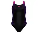 Bild 1 von arena Feel Damen Badeanzug Side Placement U Back Bustier, black-multi-very fuchsia