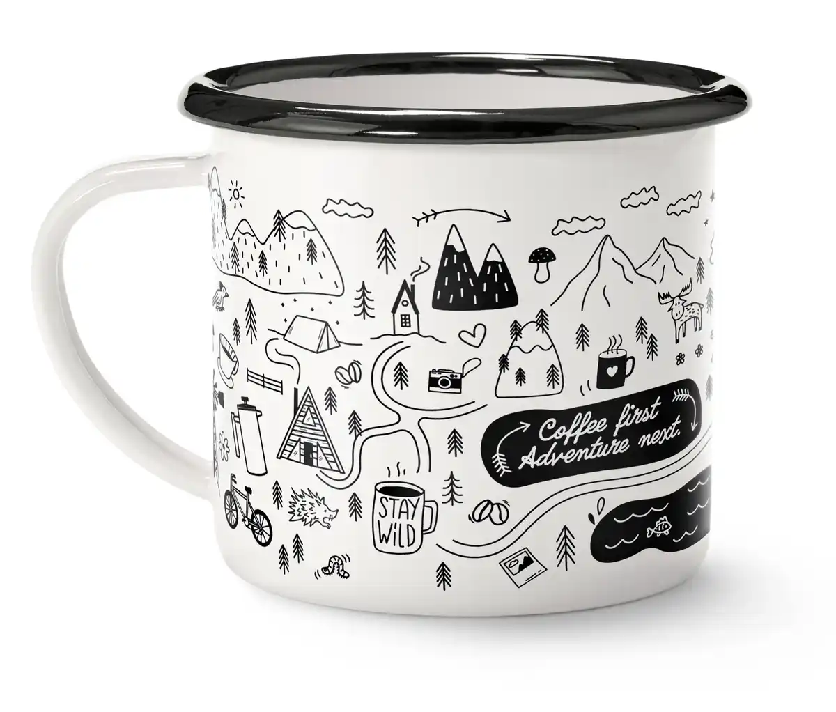 Bild 1 von Emaille-Kaffeebecher Adventure, 380 ml