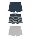 Bild 1 von Kinder-Boxershorts, gestreift – 3 Stück grau