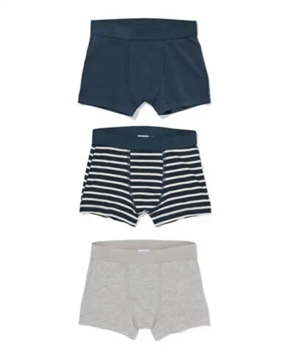 Bild 1 von Kinder-Boxershorts, gestreift – 3 Stück grau