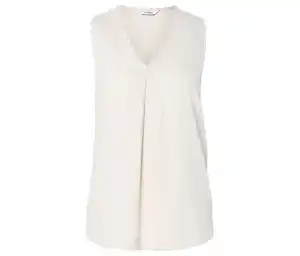 Ärmellose Leinenbluse, creme