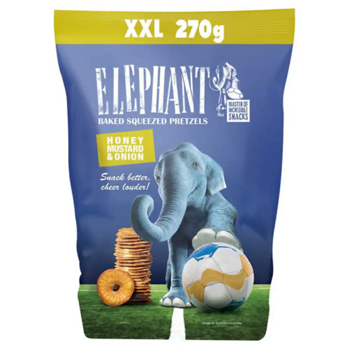 Bild 1 von ELEPHANT Pretzels XXL 270 g, Honig-Senf-Zwiebel