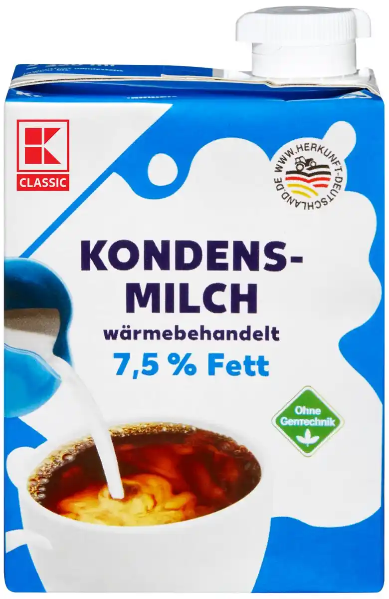 Bild 1 von K-CLASSIC XXL-Kondensmilch 4 % Fett, 340-g-Packg.