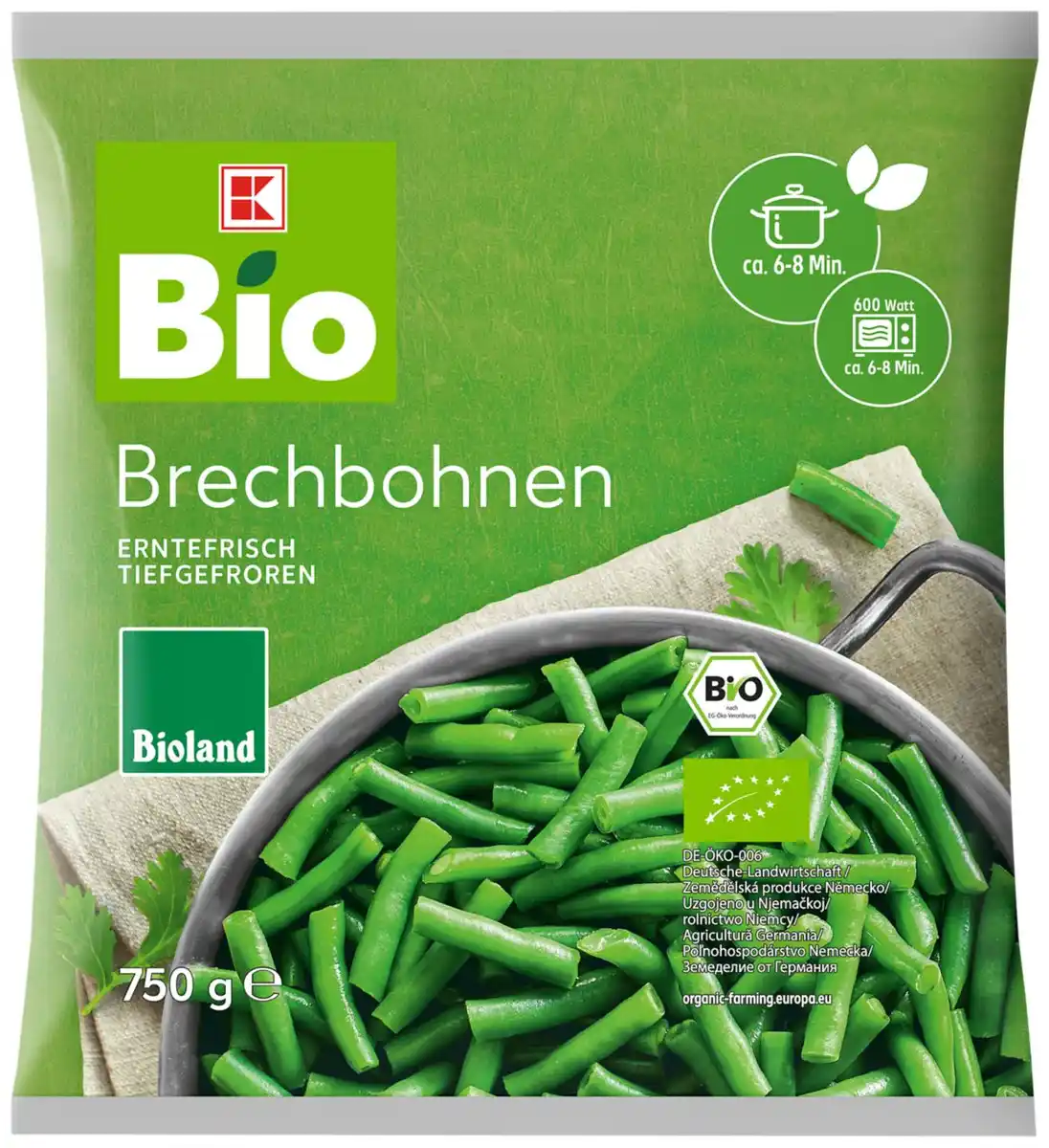 Bild 1 von K-BIO Bioland Brechbohnen, 750-g-Beutel