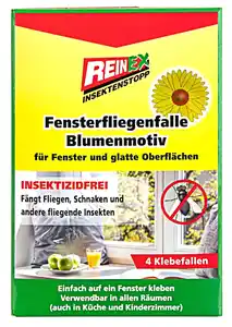 Fensterfliegenfalle Blumenmotiv 4 Stück