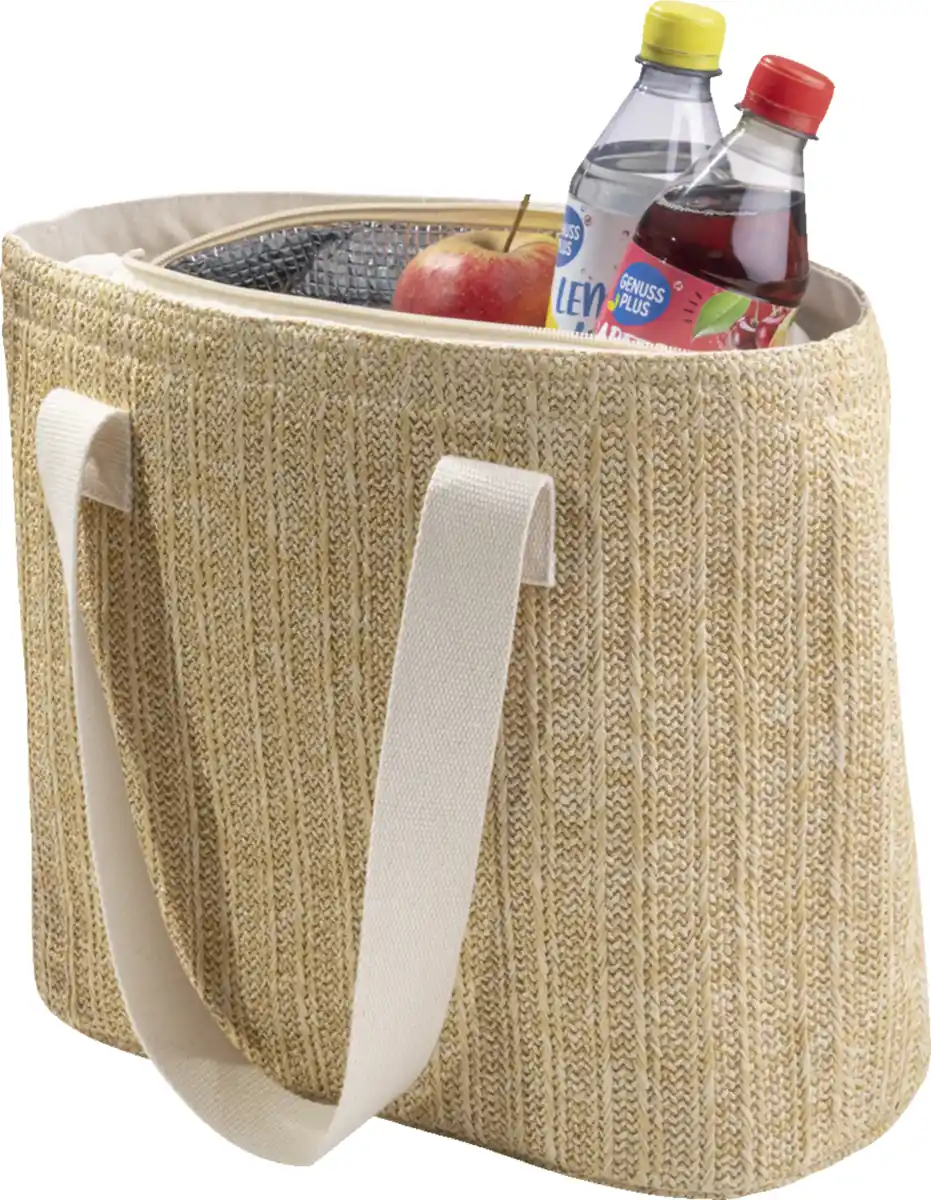 Bild 2 von IDEENWELT Stroh-Kühltasche beige