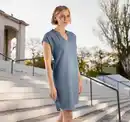 Bild 3 von IDEENWELT Musselin-Kleid dunkelblau Gr. L