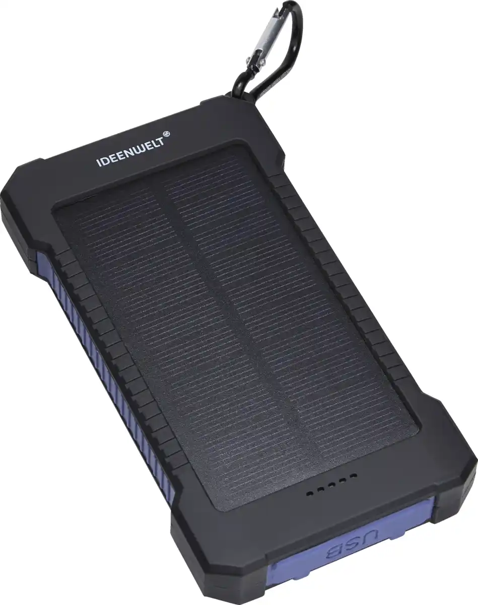 Bild 1 von IDEENWELT Solar-Powerbank blau