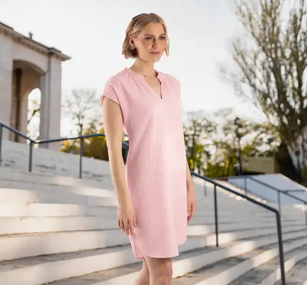 Bild 3 von IDEENWELT Musselin-Kleid rosa Gr. L