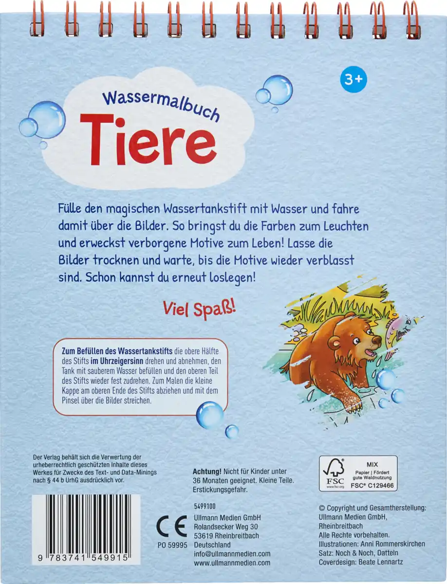 Bild 2 von IDEENWELT Wassermalbuch Tiere