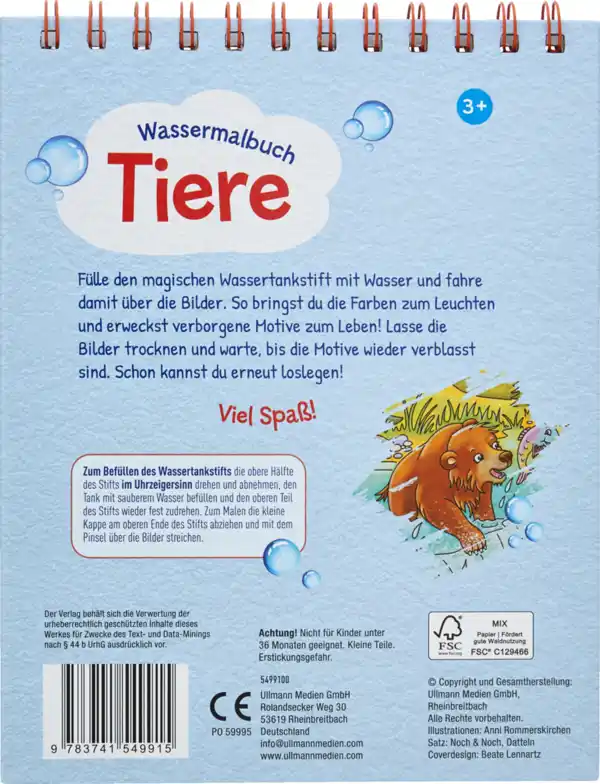 Bild 2 von IDEENWELT Wassermalbuch Tiere