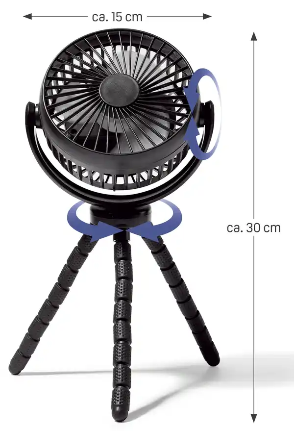 Bild 2 von IDEENWELT Akku-Ventilator schwarz