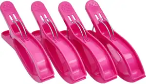 IDEENWELT 4er Set Handtuchclips pink
