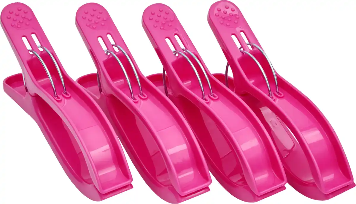 Bild 1 von IDEENWELT 4er Set Handtuchclips pink