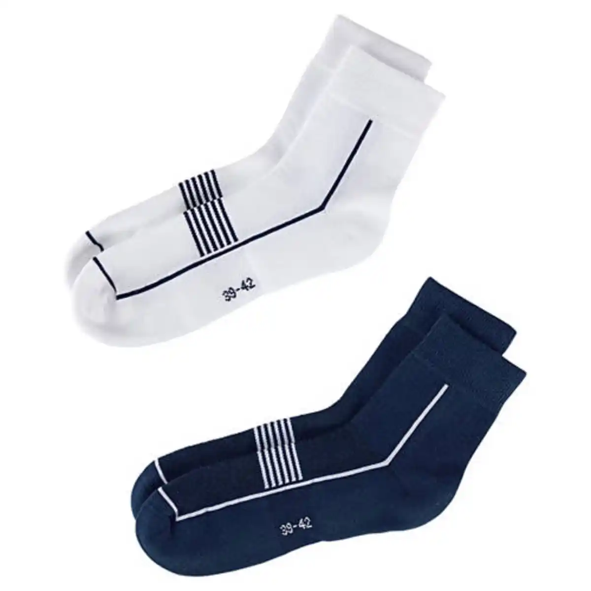 Bild 1 von CRANE Damen und Herren Socken, 2er-Pack, Ankle, Marine/Weiß, 35/38