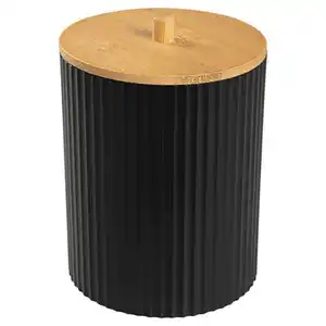 HOME CREATION Bambus Waschbecken Accessoires, Box, Schwarz