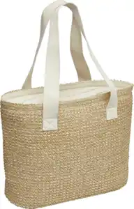 IDEENWELT Stroh-Kühltasche beige