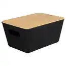 Bild 1 von HOME CREATION Bambus Badaccessoires, Korb Groß, Schwarz